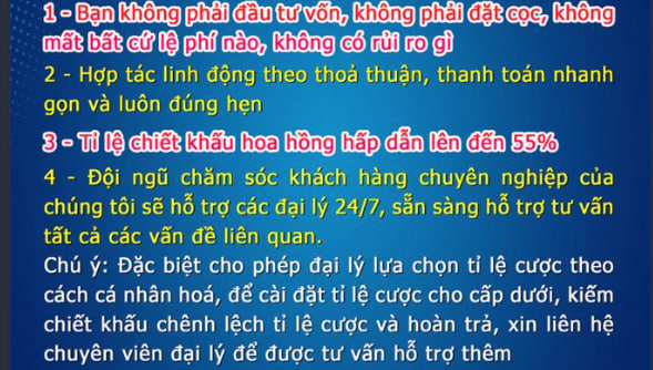 Lợi ích khủng khi trở thành đại lý chính thức của EE88